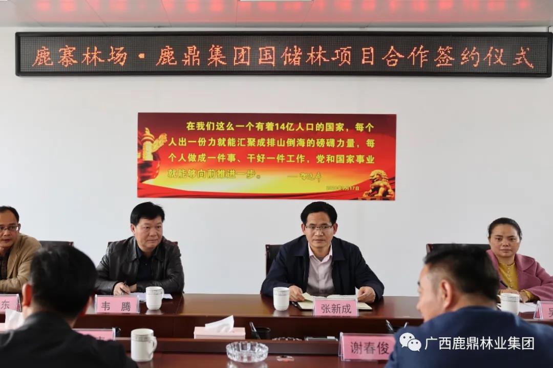 东升国际官网集团与鹿寨县林场举行国储林项目合作签约仪式